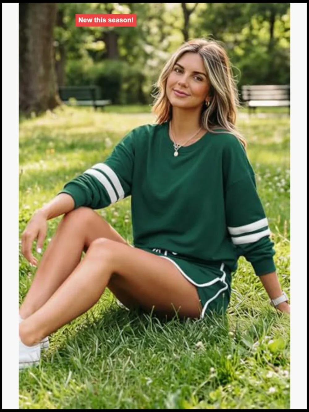 Womens 2 Piece Skort Outfit Lounge Set Stripes Drop Shoulder Long Sleeve
